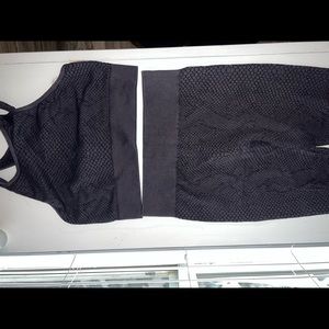 Snake print black workout set